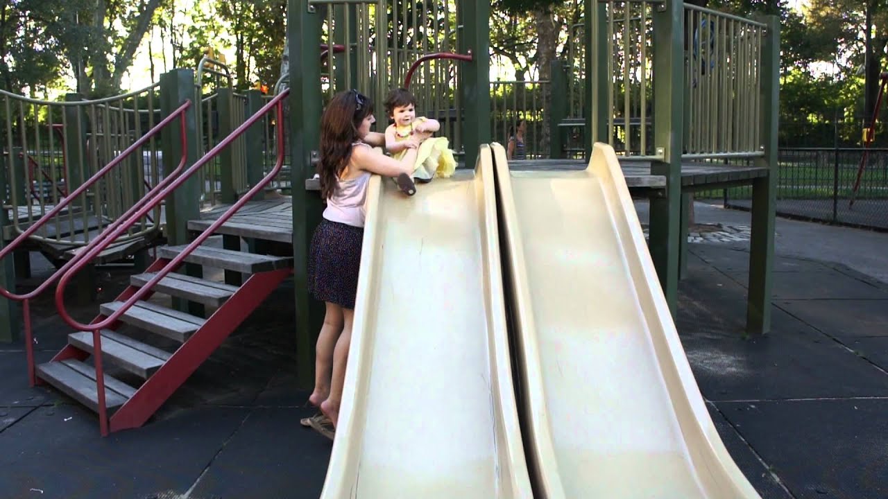 Going down the slide in Central Park, NY YouTube