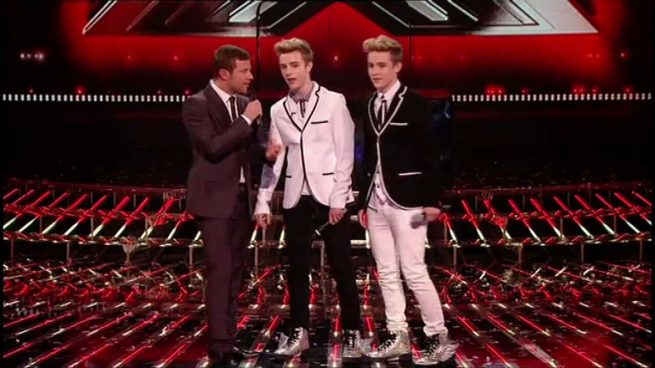Jedward first live UK TV appearance with Robbie Williams - The X Factor 2009 - full HQ version