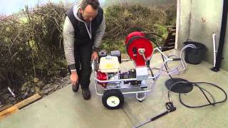 Honda 21 litre Interpump ws 202 pressure washer and hose reel