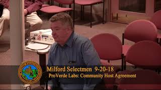 Milford Board of Selectmen meeting September 20, 2018
