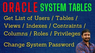 Important Oracle System Tables  | SQL Tutorial for Beginners in Hindi