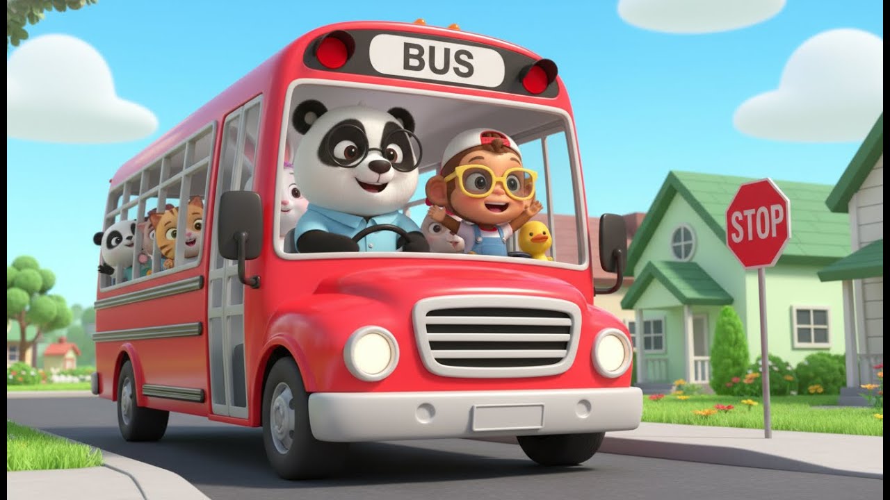 Wheels on the Bus Animal Adventure | Cute Animals Sing Along in 3D Cartoon