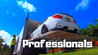 Auto Transporting EXPENSIVE SUPERCARS With Volvo Semi Enclosed Car Hauler/Trailer | GTR | BENTLEY |