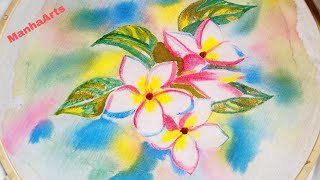 Plumeria Flower Tutorial | Easy Fabric Painting for Beginners | কাঠগোলাপ ফুলের পেন্টিং #video -67