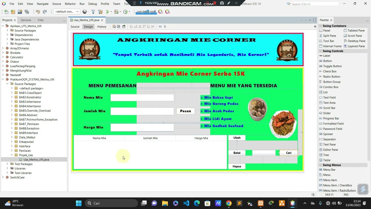 Membuat Sebuah Aplikasi Angkringan Dengan Menggunakan Apache Netbeans Serta Xampp MyPhp Admin