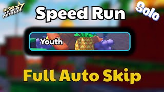Speed Run YOUTH Zone Raid (Auto Skip) |All Star Tower Defense Roblox