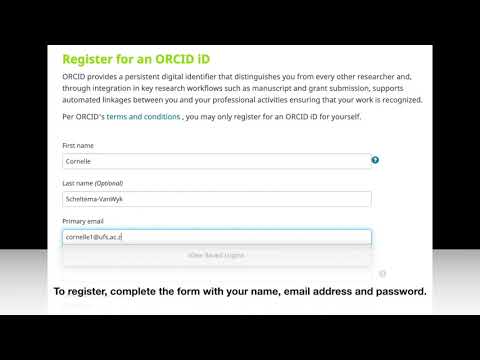 Link your ORCID iD to UFS RIMS