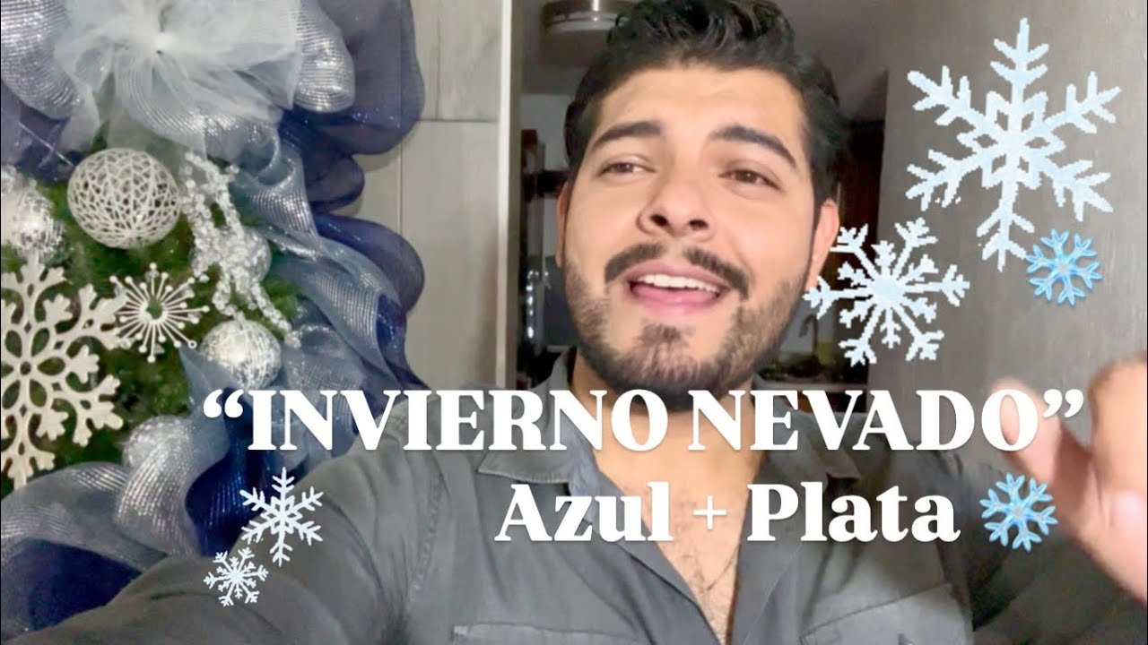 ✅Árbol de Navidad Invierno Nevado 🎄 | Decoración en Azul y Plata ❄✨ Opción 2 
