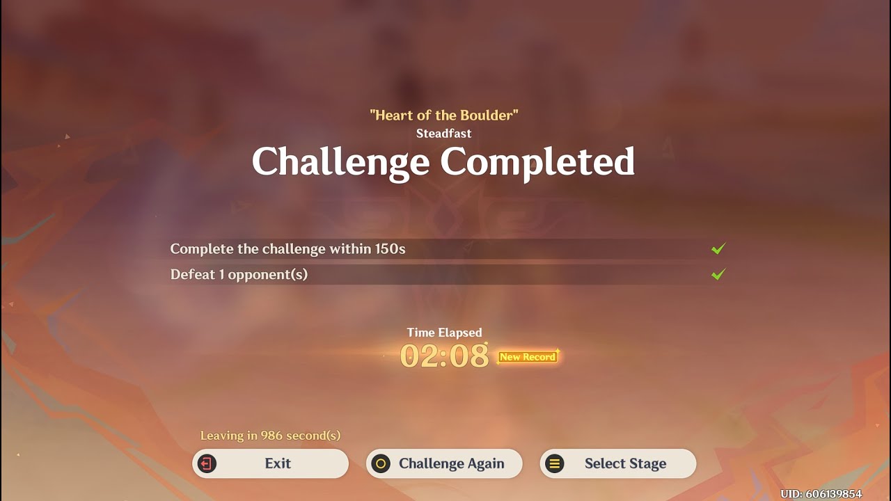 Genshin Impact | Event "Heart of the Boulder" Stage | Difficulty Steadfast 