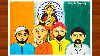 Independence Day Drawing|Unity In Diversity Drawing Easy For Beginners|Republic Day Drawing