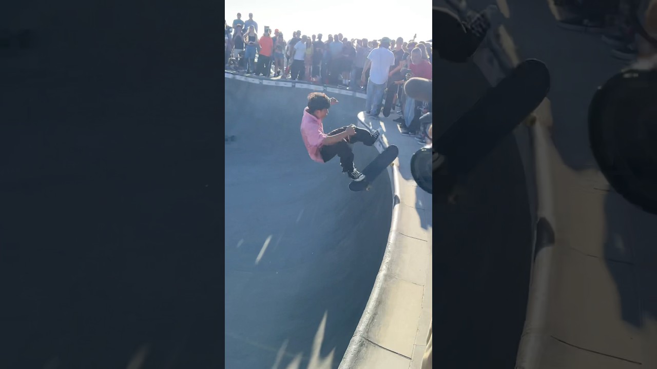 Kickflip FS boardslide in a bowl 🤯 If you skate then you know how insane this is… 