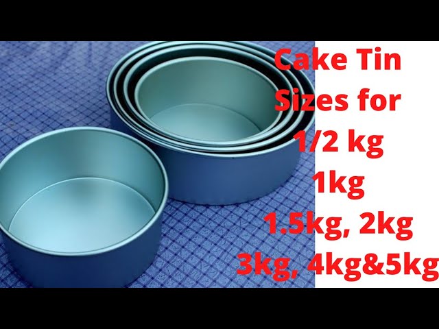 Cake Tin Sizes for 1/2 kg/ 1 kg / 1.5 kg/ 2 kg / 3 kg / 4 Kg and 5 kg Cakes//  Cake Mould Sizes 