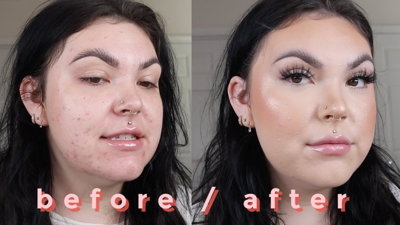 how to cover blemishes, full coverage foundation routine YouTube