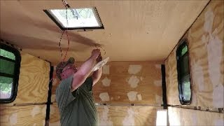 cargo trailer camper build part 8 ceiling & lights