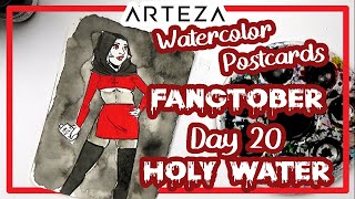 OOOH Watercolor Postcards! | FANGTOBER 2020 | Day 20: (Un)Holy Water