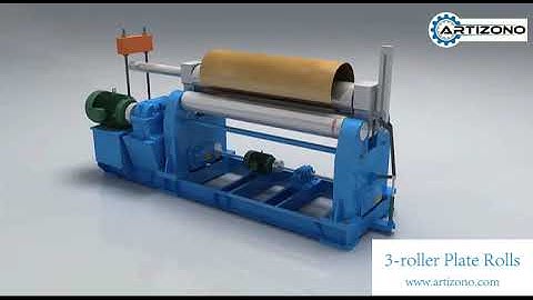 3 roller Plate Rolling Machine Working Principle Animation