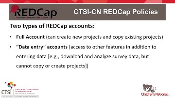 REDCap 101 part 2. REDCap policies and project structure