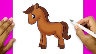 how draw horse easy easy horse drawing