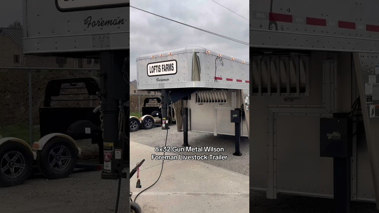 8x32 Gun Metal Wilson Foreman Livestock Trailer 