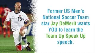 Former US Soccer Star Teaches Concussion Safety Speech
Former US Mens National Soccer Team star Jay Demerit wants you to learn the Team Up Speak Up speech to improve concussion education and awareness on your team. Give this simple, 1-minute speech to help change the concussion culture and make sure teammates look out for each other. Watch Demerit and his athletes at the Rise and Shine soccer camp in Albuquerque, NM and visit TeamUpSpeakUp.org to learn more.
Demerit played college soccer at the University of Illinois - Chicago with CLF Legacy Donor Patrick Grange, who lost his battle to amyotrophic lateral sclerosis (ALS) in 2012 and was posthumously diagnosed with chronic traumatic encephalopathy (CTE). Demerit remains committed to honoring Patrick Granges legacy. Former US Soccer Star Teaches Concussion Safety Speech