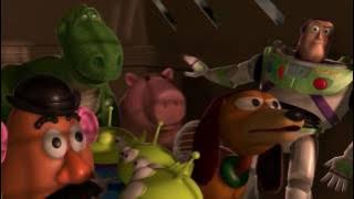 Toy story 2 the toys try to save Woody at the airport