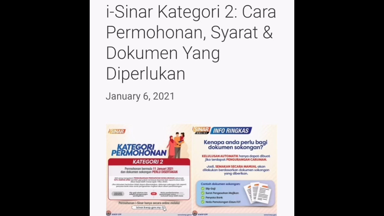 I Sinar Kategori 2 Cara Mohon Syarat Dokumen Yg Perlu Youtube