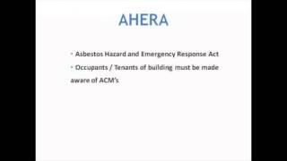 Asbestos Hazard and Emergency Response Act AHERA