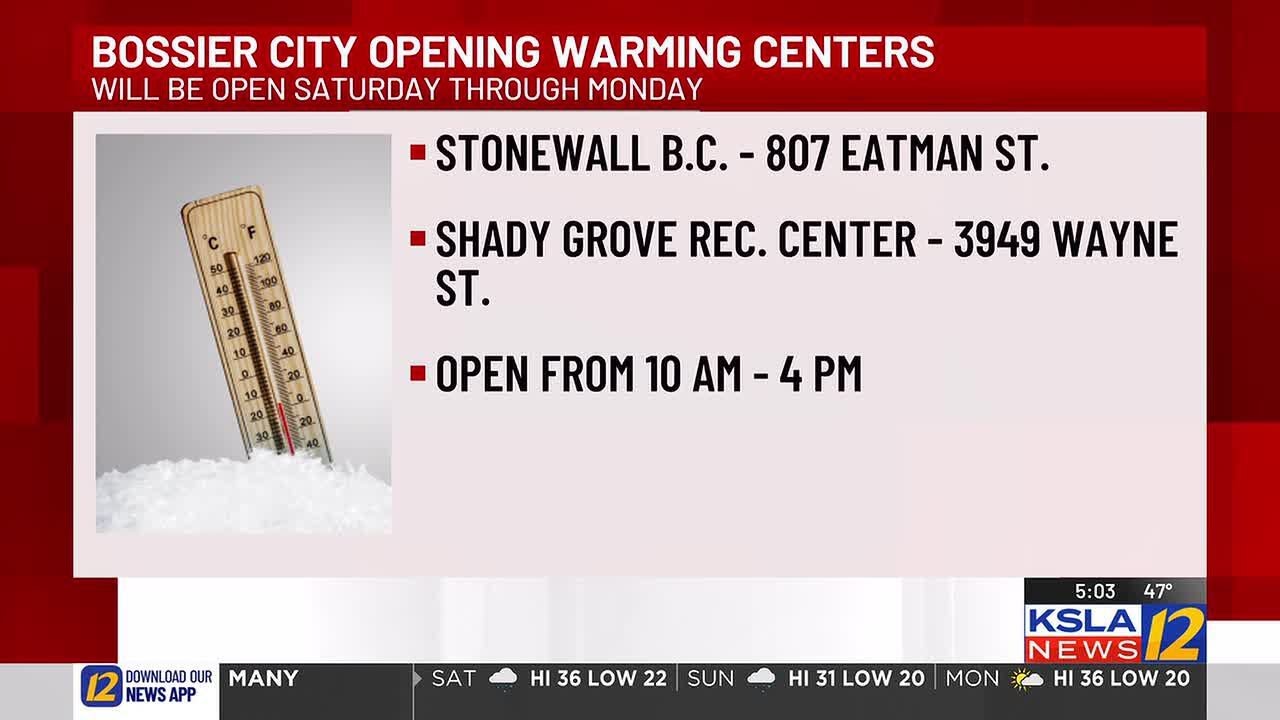 Bossier and Shreveport to offer warming stations for winter storm