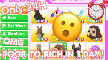 ✨Getting RICH IN 1 DAY!✨ I DID IT! Adopt me Trading Challenge! Adopt me Giveaway! Roblox!