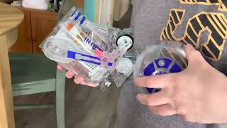 R2-D2 test drive with a mirrored app for more sounds including custom sounds. #LittleBits