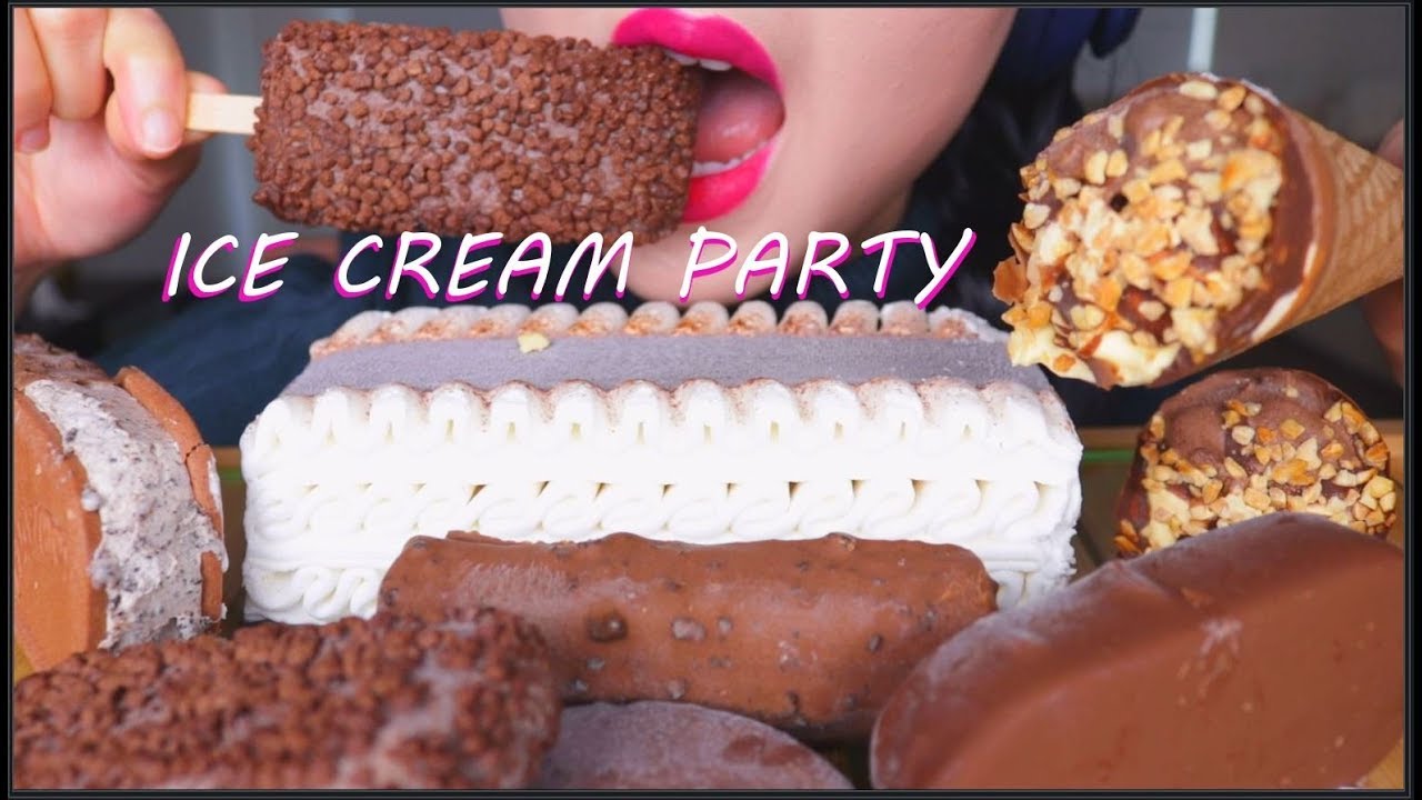 ASMR CHOCOLATE ICE CREAM PARTY | MAGNUM VIENNETTA MAXIBON CORNETTO OREO | 巧克力冰淇淋