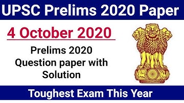 UPSC Prelims 2020 Question Paper Analysis with Answer Key | UPSC 2020 Prelims Question Paper