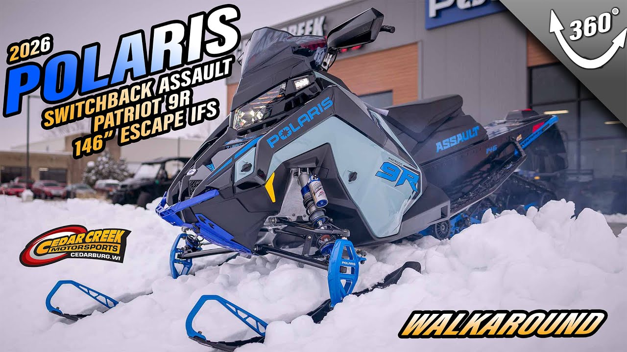 Walkaround | 2026 Polaris® Patriot 9R Switchback Assault 146 Escape IFS Hemlock Blue