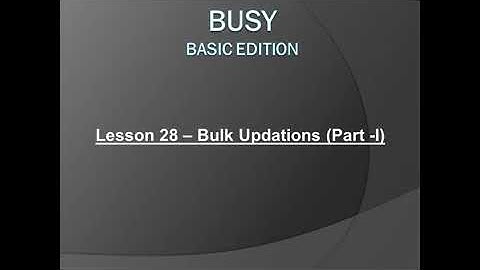 Lesson 28 - Bulk Updations (Part -I) - Hindi