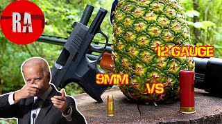 9mm vs 12 gauge shotgun! Which one blows the lungs out of the body