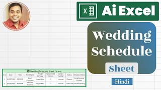 AI Wedding Planner Excel Sheet  | Shaadi Schedule Excel Sheet  Banaye Automatic