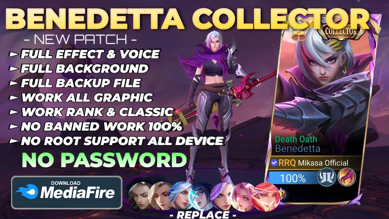 NEW Script Skin Benedetta Collector - Death Oath No Password | Full Effect Voice | Patch Terbaru