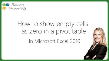 How to show empty cells as zero in a pivot table in Microsoft Excel 2010