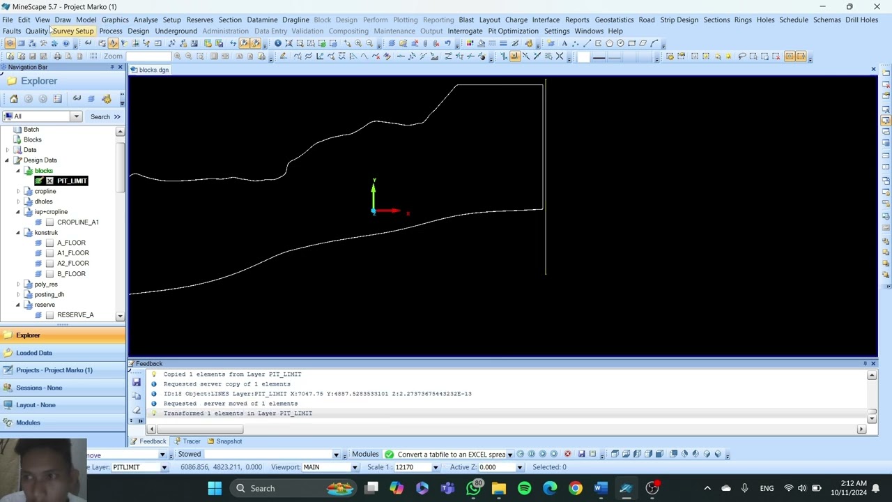 Minescape 5.7. Membuat Intersection, Solid, Resgraphic dan Pit Limit