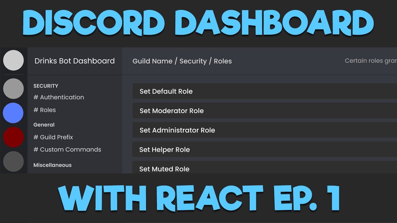 Discord Dashboard w/ React #1 - Building Our User Interface - YouTube