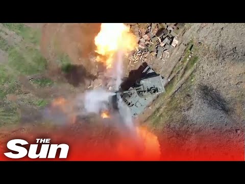 Russian military strike Ukrainian positions with howitzers