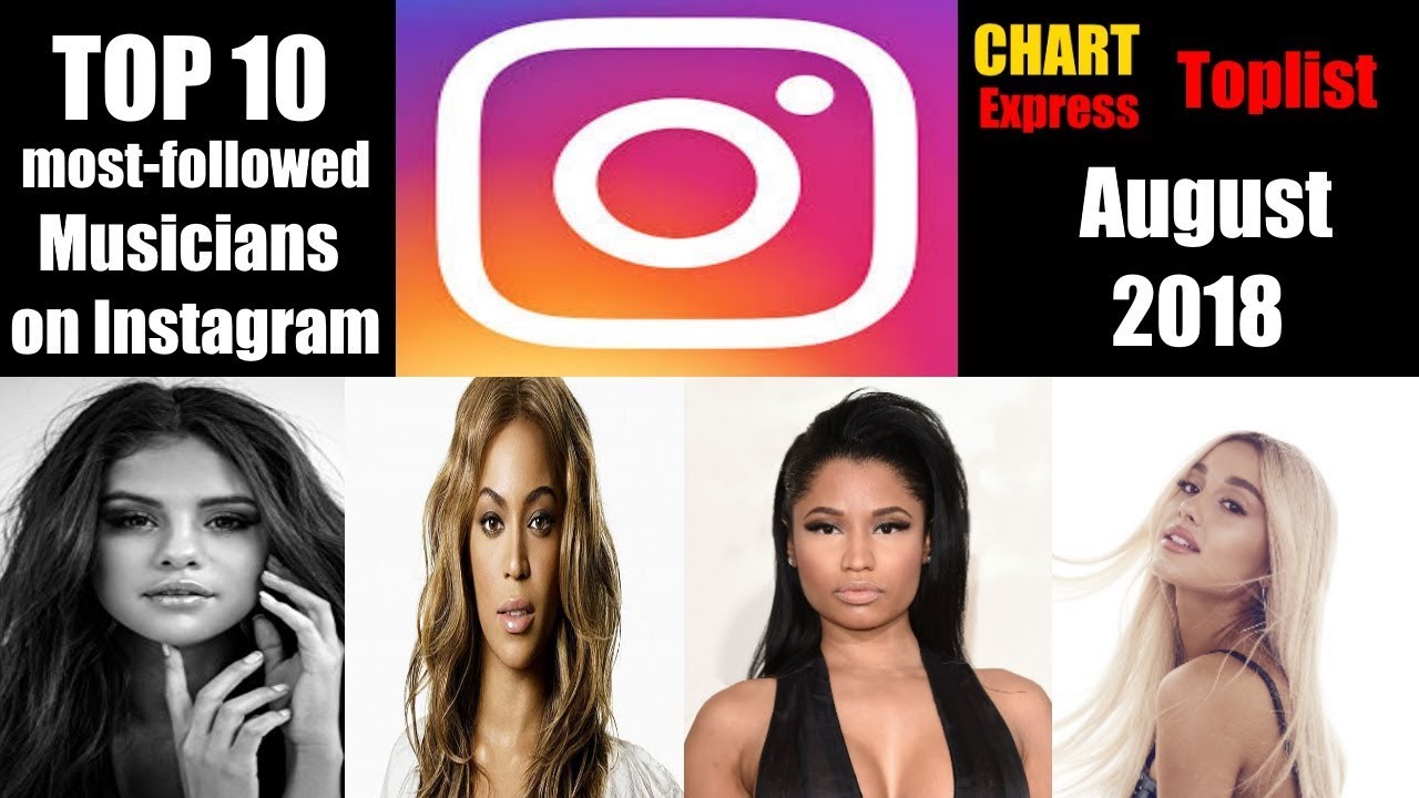 top 10 most followed musicians on instagram august 2018 chartexpress - top 10 most followed on instagram 2018