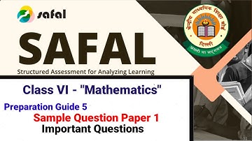 SAFAL Class 6 Mathematics Question Paper with Answer #safalmaths #class6safal #safalquestionpaper 