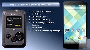 Panasonic - Camcorders - HX-A500 - How to register LUMIX club with the Image App and Broadcast live.