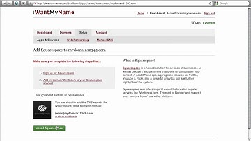 How To Add Squarespace To Your Domain At iWantMyName