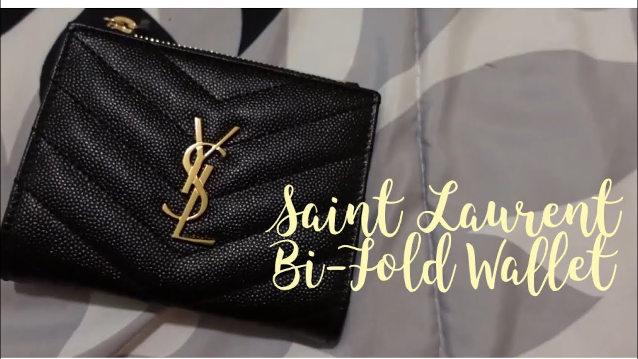 Saint Laurent Ysl Quilted Bifold Compact Wallet in Black