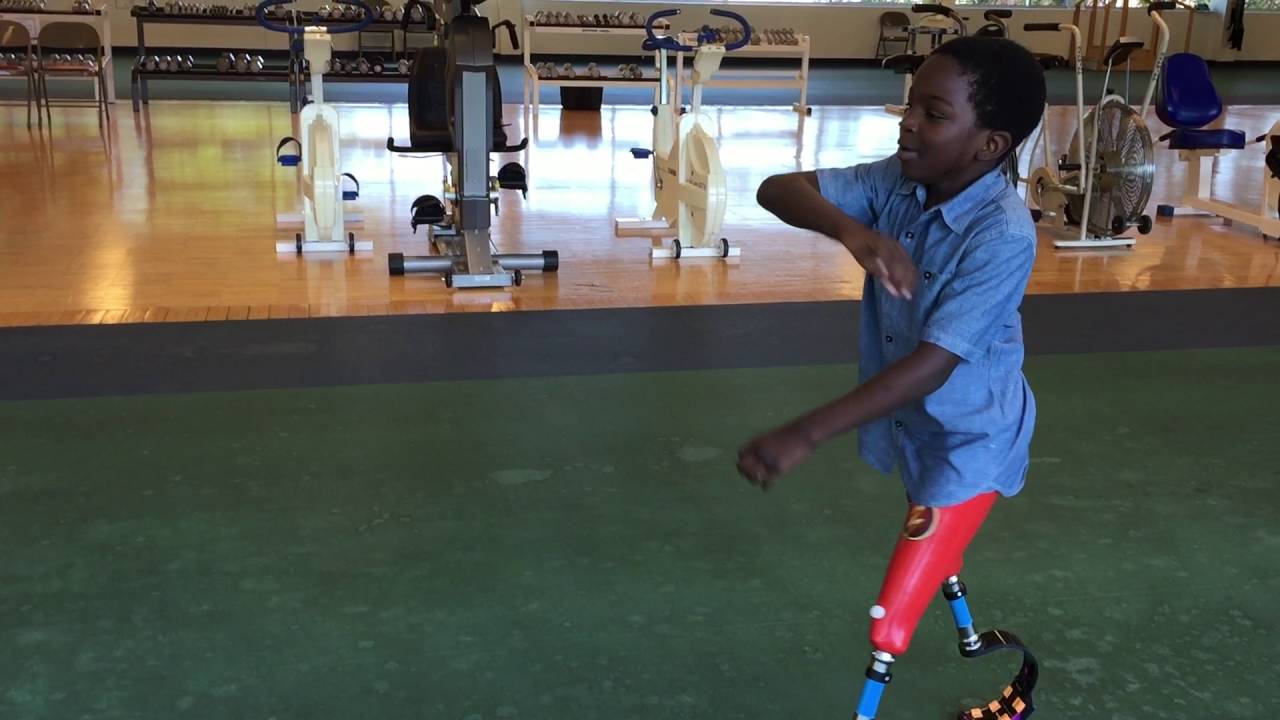 8 year old Feranmi is using his running legs for the first time ever