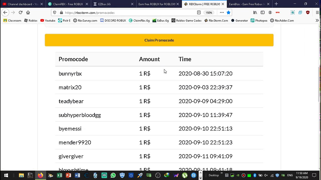 5 NEW CODES FOR EZBUX,COLLECTROBUX,RBXSTORM,EARNBLOX 9/19/2020