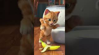 Cute Little Cat Fell Off the Roof 😹💫 #cartoon #kidscontent #kitten #ytshorts #shortsfeed #ai