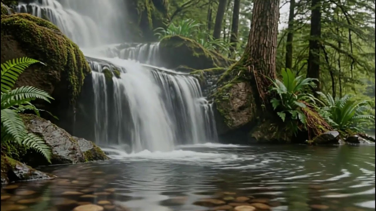 Calming Water Stream with Bird Sounds Nature Ambience for Meditation